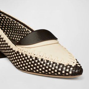 Tory Burch bi-color woven envelope loafer